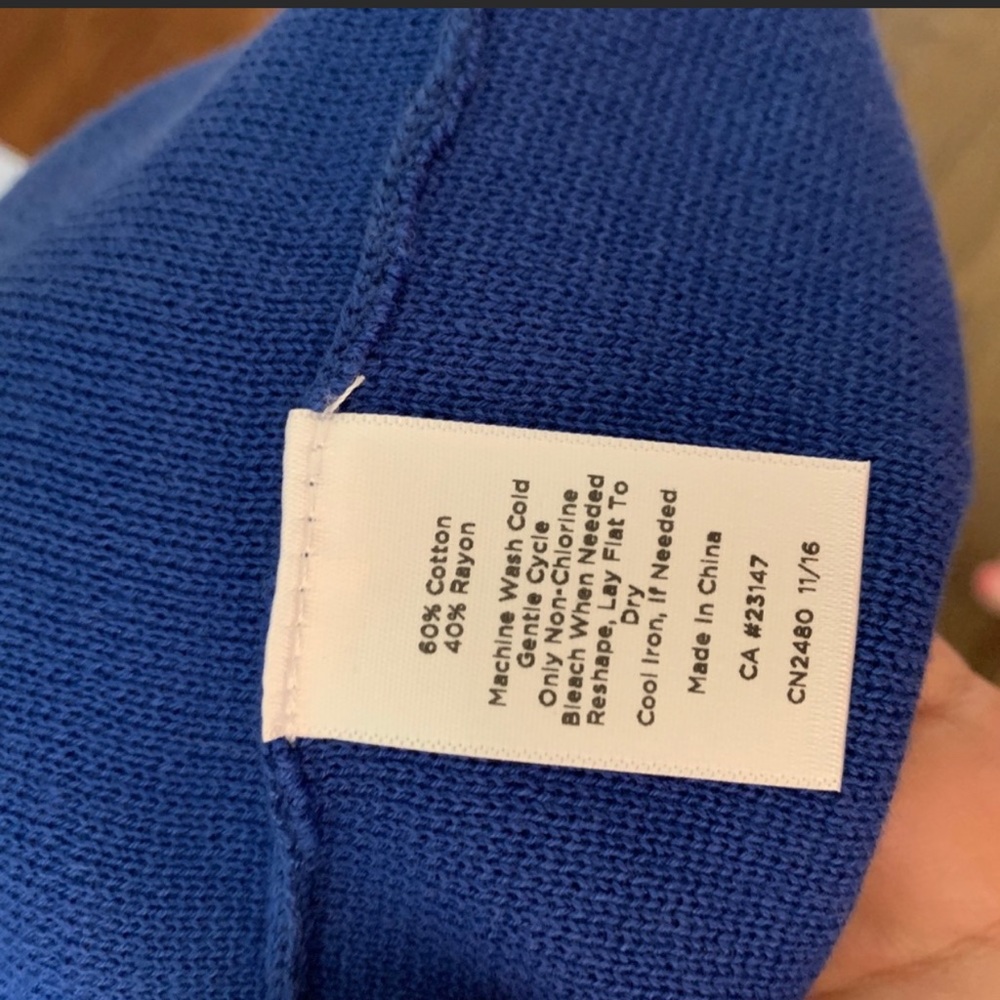 ✨4X HP✨ Talbots Blue Knit scallop neck dress - Picture 4 of 4